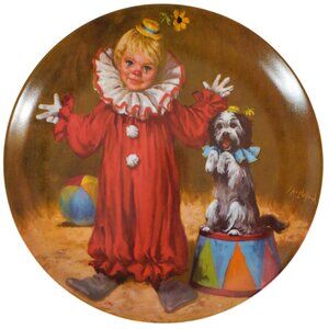 VTG Collector Plate "Tommy the Clown" 1982 Knowles China Co. Circus Decor. 1982